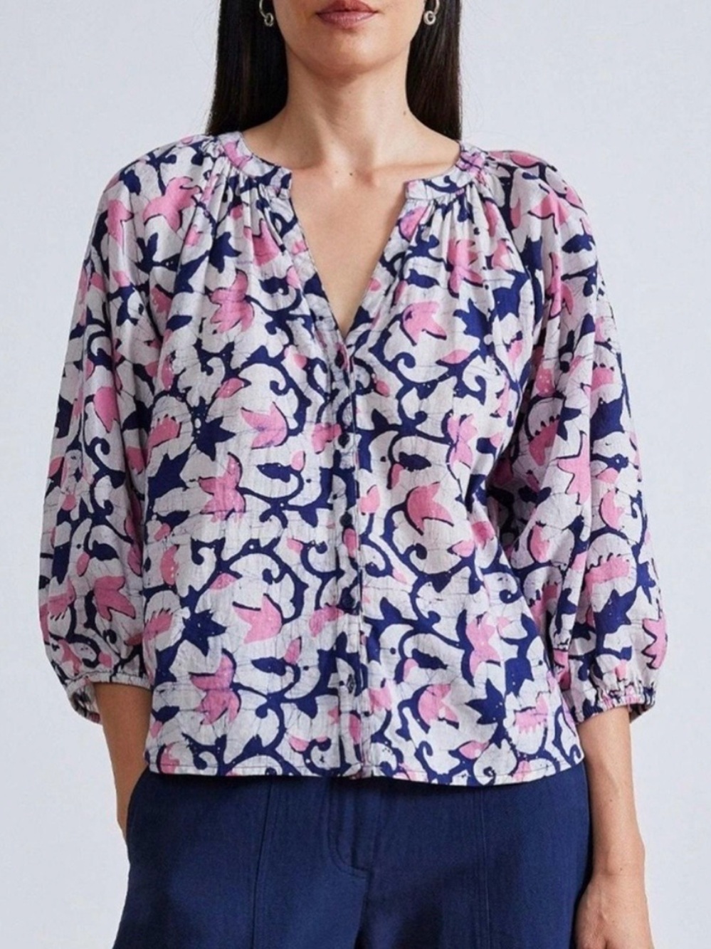 Apiece Apart Mitte Top in La Vid Batik Rosa Size Small
